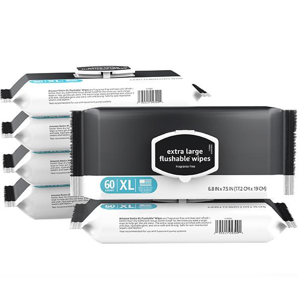 Customizable Resealable Extra Large Biodegradable Flushable Toilet Wipes For