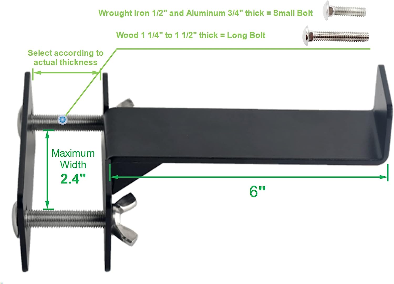 Universal Deck Mount Planter Box Brackets 6-12 Inches Adjustable for Outdoor Hanging