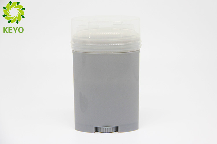 Grey Deodorant Stick Containers , 65g Oval PP Plastic Sun Block Bottles