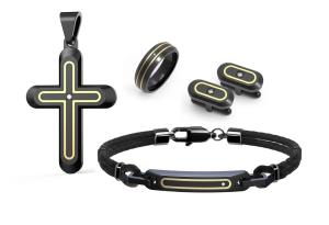 Wholesale Woven Winding Leather Cross Pendant Bracelet Men Magnetic Snap Clasp Bracelet from china suppliers