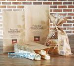 Beautiful printing Food grade package bread takeout Brown Kraft Paper Bag for