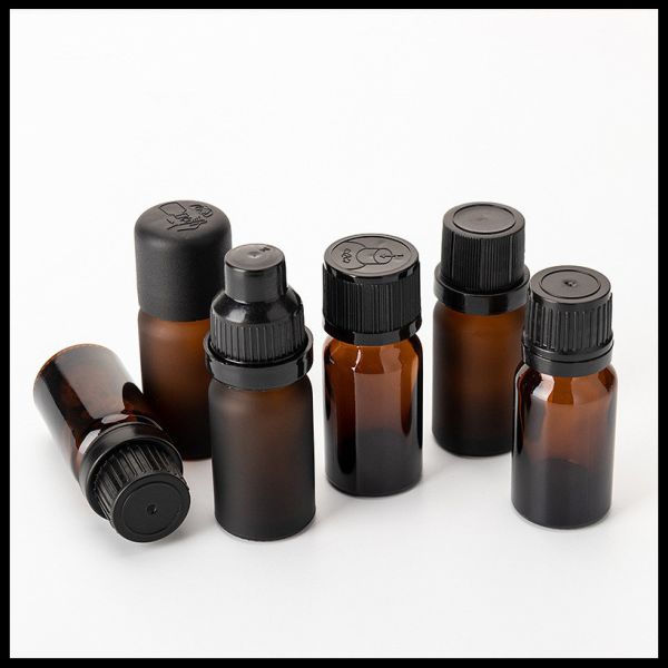 Orifice Reducer Amber Glass Dropper Bottles 10ml Recyclable Material Customized