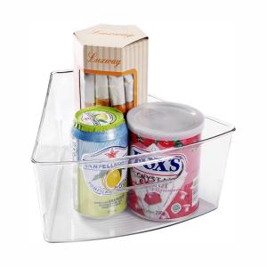 Wholesale Clear Transparent Fridge Fresh Container Plastic Corner Kitchen Cabinet Lazy Susan Storage Organizer Bins Food Safe from china suppliers