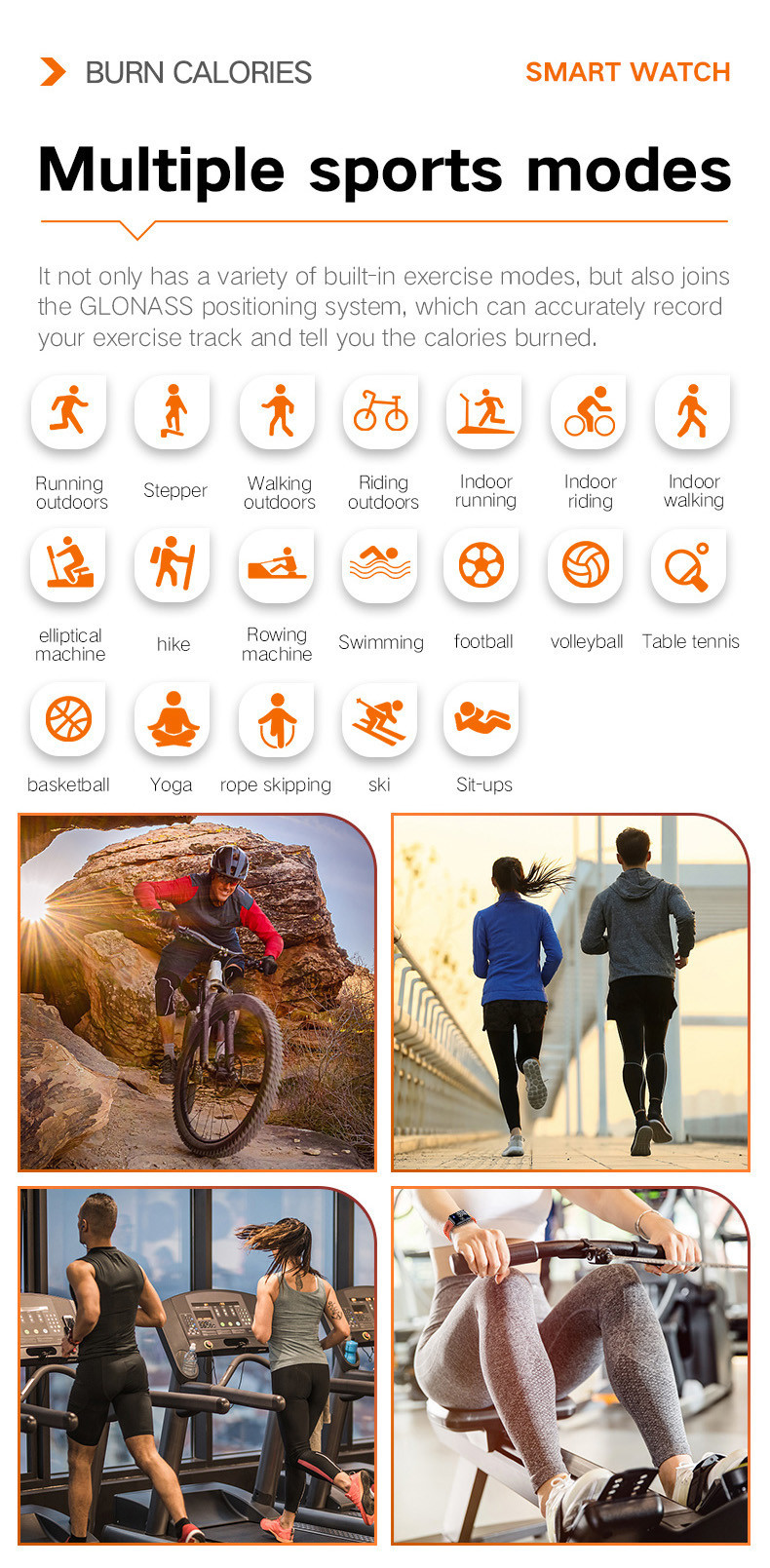 BLE5.1 Sleep Tracker Smartwatch 1.75in Waterproof Blood Pressure Monitor