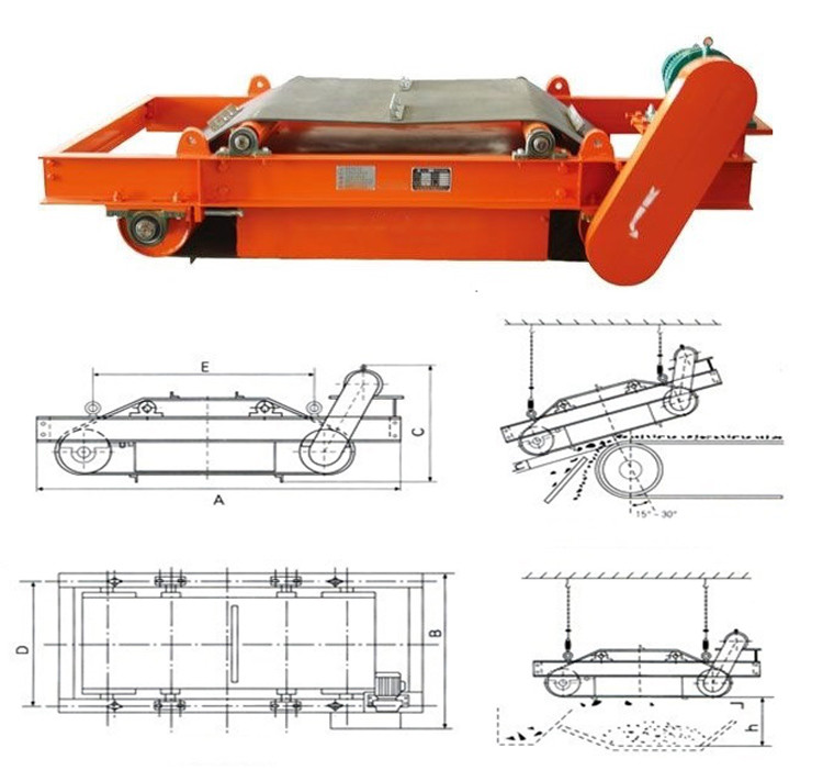RCDD 500mm Belt Self Dumping Electromagnet Iron Remover