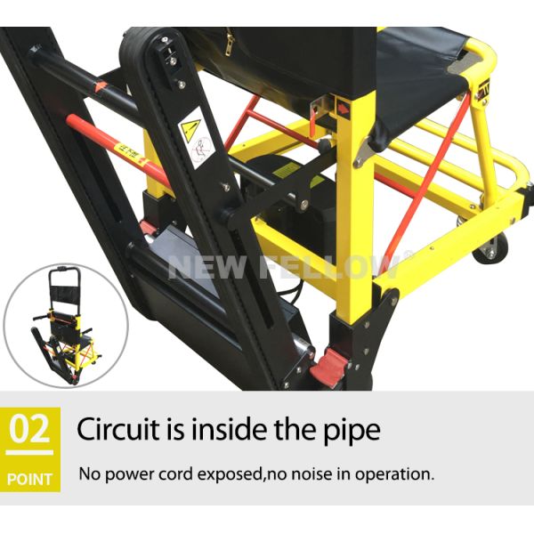 Yellow Stair Climbing Wheelchair Ambulance Electric Stair Chair Stretcher
