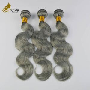 Wholesale Grey Ombre Human Hair Extensions Bundles 26 Inch With Closure from china suppliers