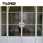 Reinforced Wood Glass French Door Swing Readymade OEM