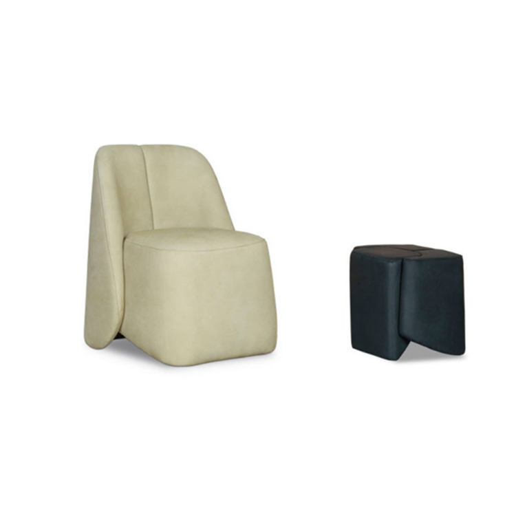 Minimalist 5 Star Hotel Lobby Furniture Velvet Single Lazy Sofa Chair