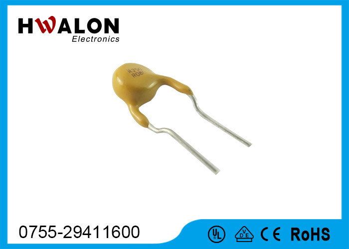 Yellow color Electronic Components PPTC Thermistor Resistor Radial Leaded