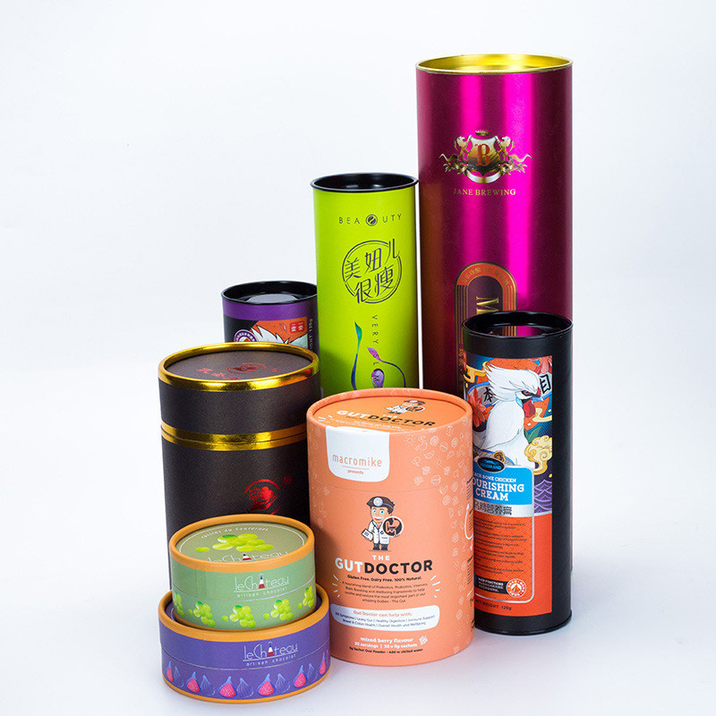 Oval Cardboard Cylinder Packaging Biodegradable White Paper Tube Packaging