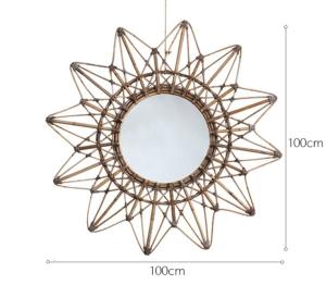 Wholesale Natural Handmade Decorative Wall Rattan Mirror Modern Luxury home decorations willow wicker Mirror from china suppliers