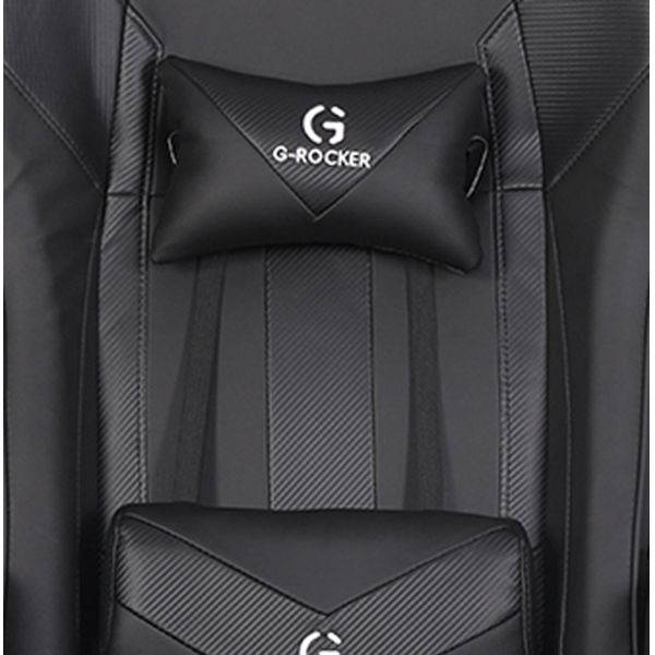 Office/Home Gaming Chair with Cup Holder and Footrest in White Racing Style Leather