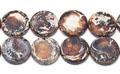 25mm Antique Brown Dyed Agate Flat Coin Bulk Beads for Jewelry Making