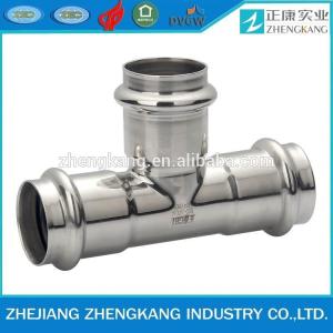 Wholesale Galvanized Stainless Steel Press Fittings Welded Tee Type 1-2 Mm Wall Thickness from china suppliers