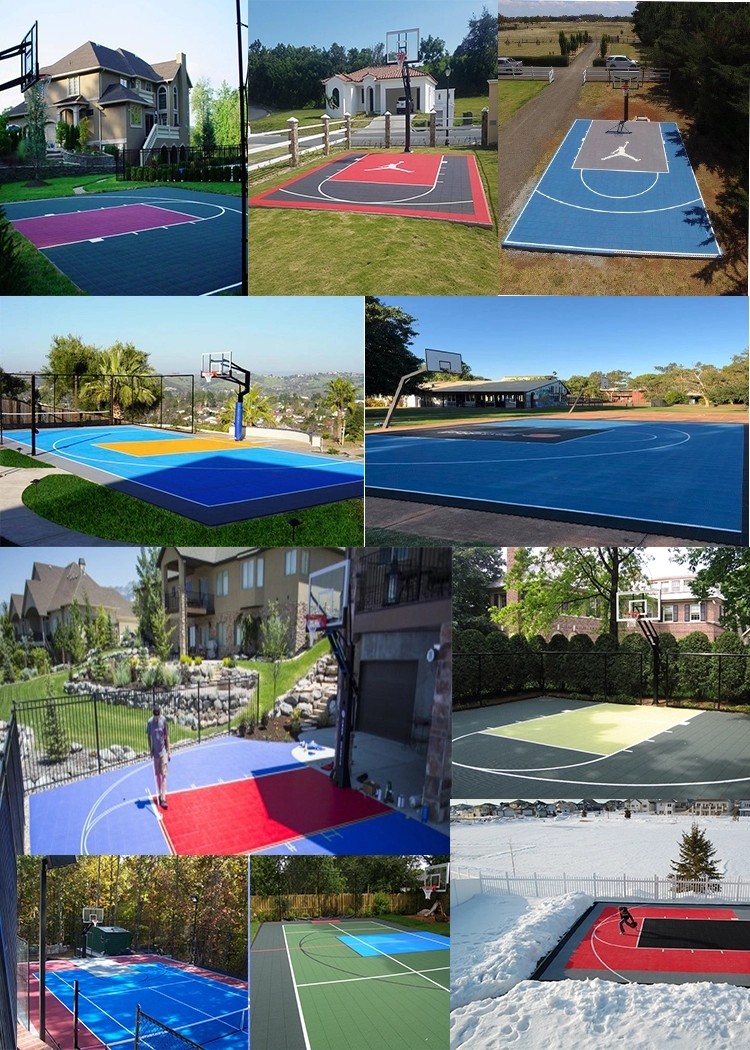 Recyclable Outdoor PP Interlocking Flooring Tiles Multi Field Red