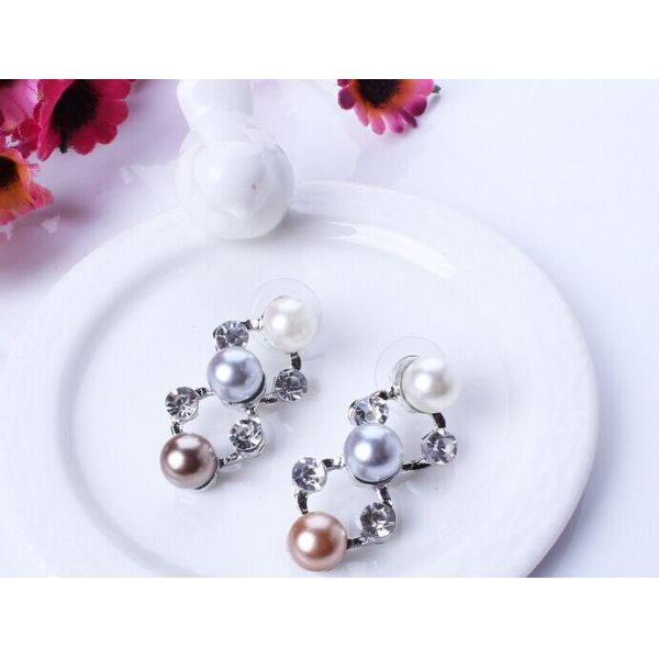 Bright gold diamond luxury imitation pearl necklace / bridal jewelry sets necklace set