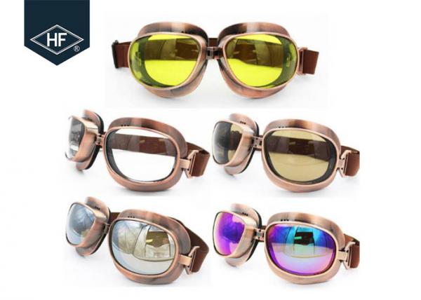 Quality Copper Yellow Frame Aftermarket Motorcycle Accessories Metal Sunglasses for sale
