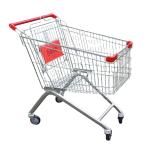 Medium Duty Supermarket Accessories Green Hand Push Shopping Basket 75 Liter