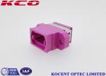 Female OM4 MPO MTP Fiber Optic Adapters With Violet Pink Color Full Flange MPO
