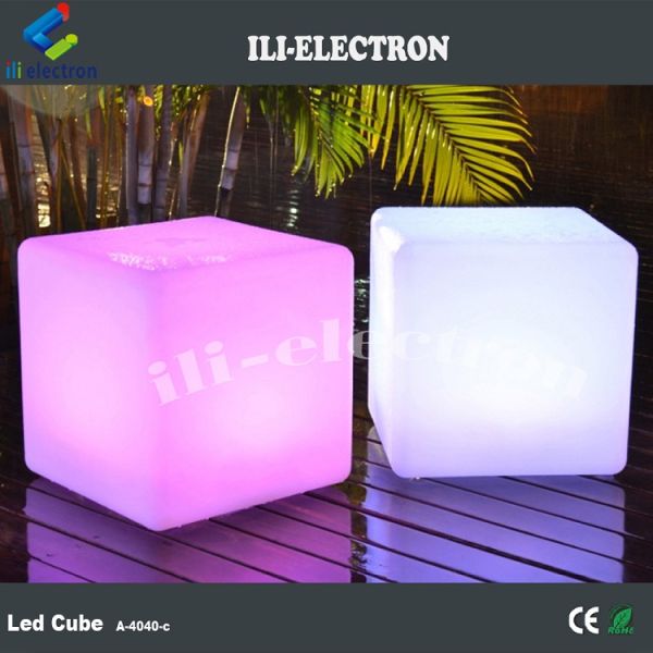plastic glowing cube stool led cube chair for event rental