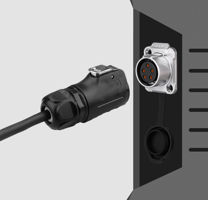 LP20 5pin DC Jack Wiring Connector Waterproof IP65/IP67 Electrical Cable Connector Price Reasonable