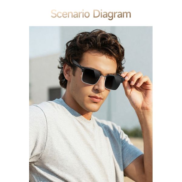 AI Smart Glass Support 164 Languages BT Call Voice Assistant Control Smart Glasses 2025 W100D