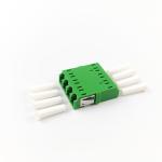4 Ports Green LC APC Optic Fiber Adapter Earless Square Coupler for FTTH