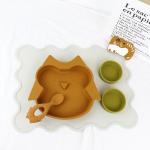 Brown Owl Style Silicone Suction Plate For Toddler Kids Multi Functional