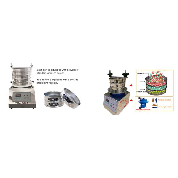 Vertical Vibrating Motor Multilayer Particle Size Analysis Sieve Shaker 200mm 300mm