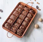 Orange Carbon Steel Thickened Non-Stick Plaid Brownie Cake Baking Pan