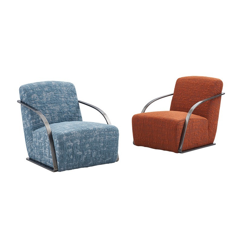 Italian Simple Single Sofa Chair Fabric Leisure Tiger Arm Chair