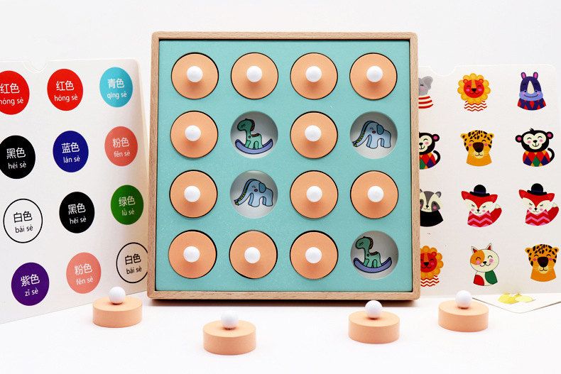 Montessori 3D Unisex Memory Match Puzzle Game Chess Toy