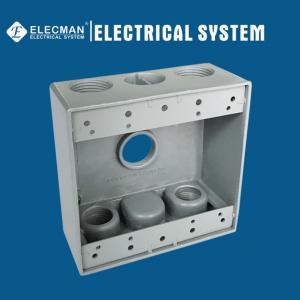 Wholesale GFCI Electrical Aluminum 2 Gang Box Weatherproof Outlet Box With 5 Outlet Holes from china suppliers