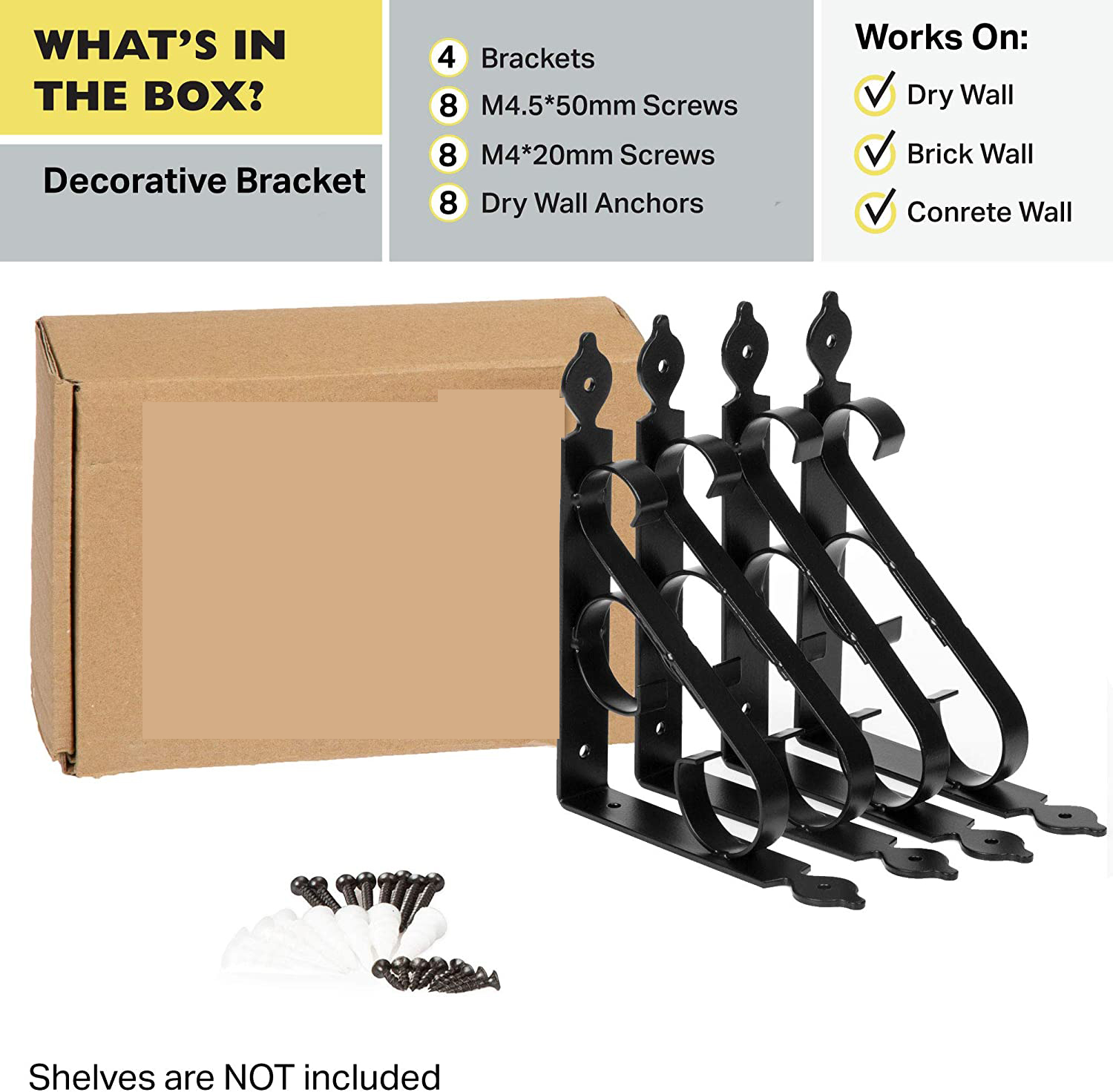 Steel Wall Floating Shelf Brackets Nonstandard Single-side Bracket OEM Customized