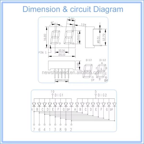 Durable LED 2 Digit 7 Segment Display Featuring 0.40 Inch Digit Size Suitable for Panel Meters and Electronic Indicators