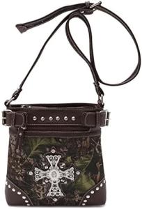 Wholesale Camouflage Rhinestone Cross Pistol Buckle Western Crossbody Handbags Cowgirl Country Studded Purse Women Single Shoulder from china suppliers