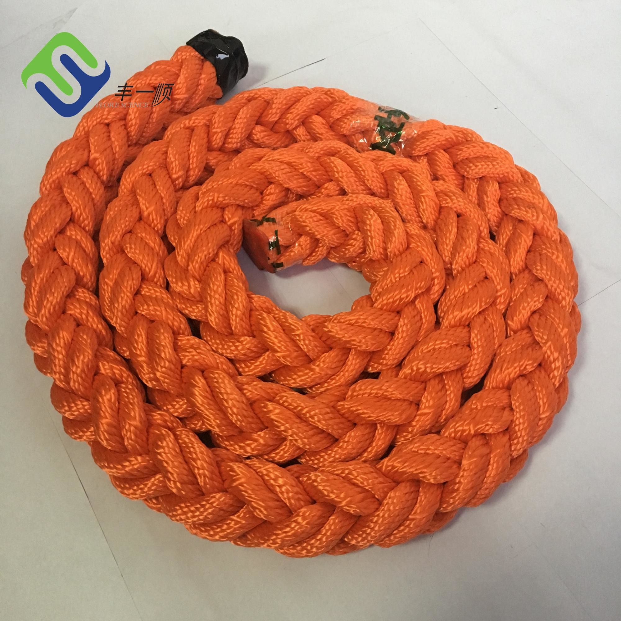 Wear Resistance 8 Strand Polyester Rope high tenacity Marine Braided Poly Rope