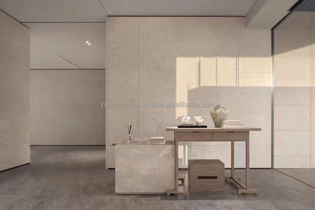 Yunfu Moonlight Beige Marble Perlatino Big Slab for Modern Kitchen Wall and Floor Tile