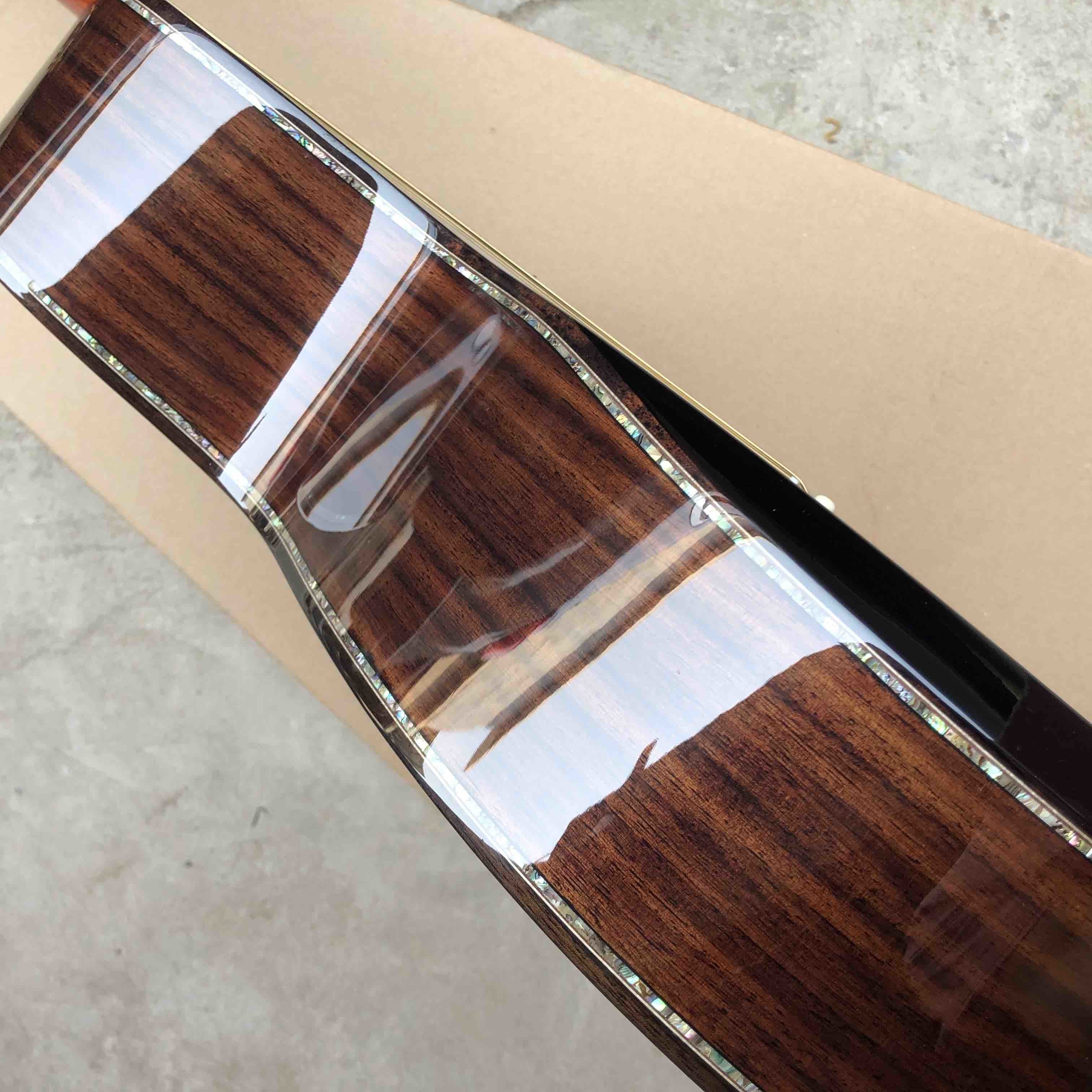 Custom 41"Acoustic Guitar Arm Rest Abalone Ebony Fingerboard Matte Finish Solid Spruce Top Electric Acoustic Guitar