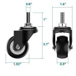 4 Piece Set Industrial Swivel Caster PVC Double Ball Bearing Threaded Stem