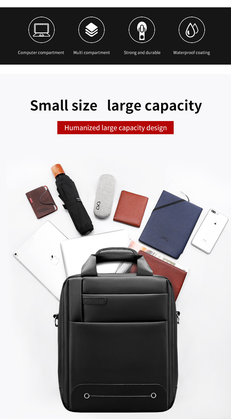 A4 Document Men'S Business Briefcase Bag Scratch Resistant 27cm Length