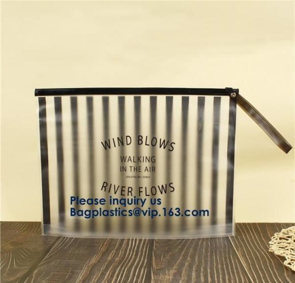 Hot Sale Waterproof Frosted Slider PVC Zipper Bags Wholesale Custom Printed