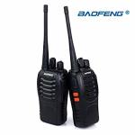 Black Professional Two Way Radios 888S UHF 400-470MHz Walkie Talkie