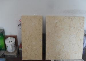 China Light Yellow Natural Marble Tile Gold Beige 10mm / 12mm Thickness on sale