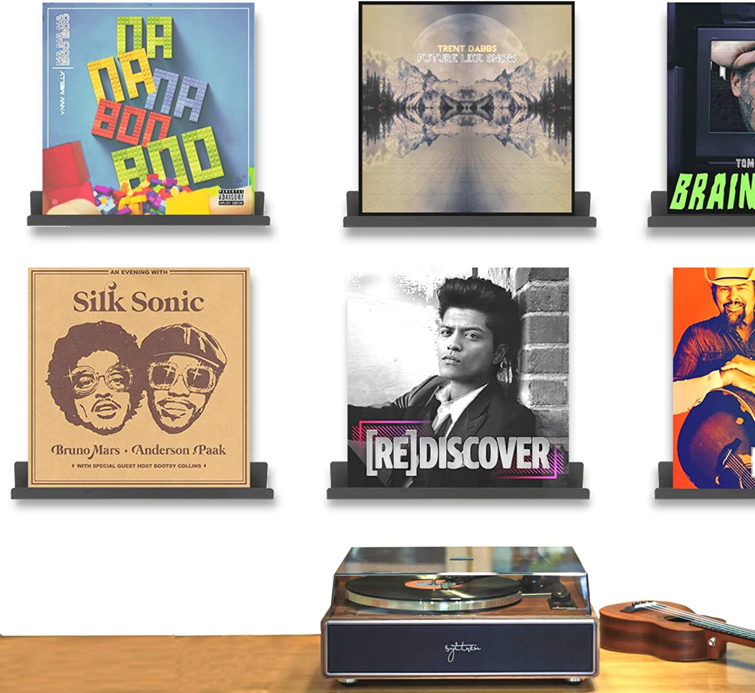 Records Decor Floating Shelves Vinyl record wall display Record Shelf Album Frames