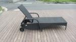 Beach Rattan Sun Lounger With Aluminium Frame Outdoor Rattan Daybed
