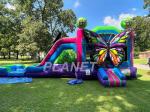 Commercial PVC Dual Slide Butterfly Inflatable Bounce House Combo