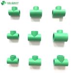 DIN Standard 20mm-110mm PP-R Forged Plastic Reducing Tee for Water Supply