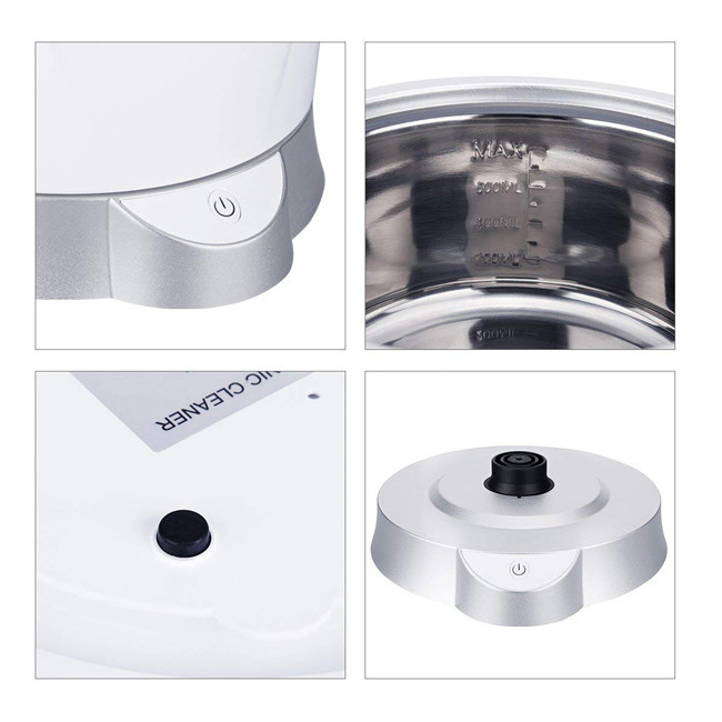 One Button Household Ultrasonic Cleaner With Detachable Tank Round Shape